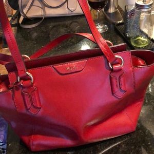 Red Ralph Lauren bag. Perfect for holidays!!